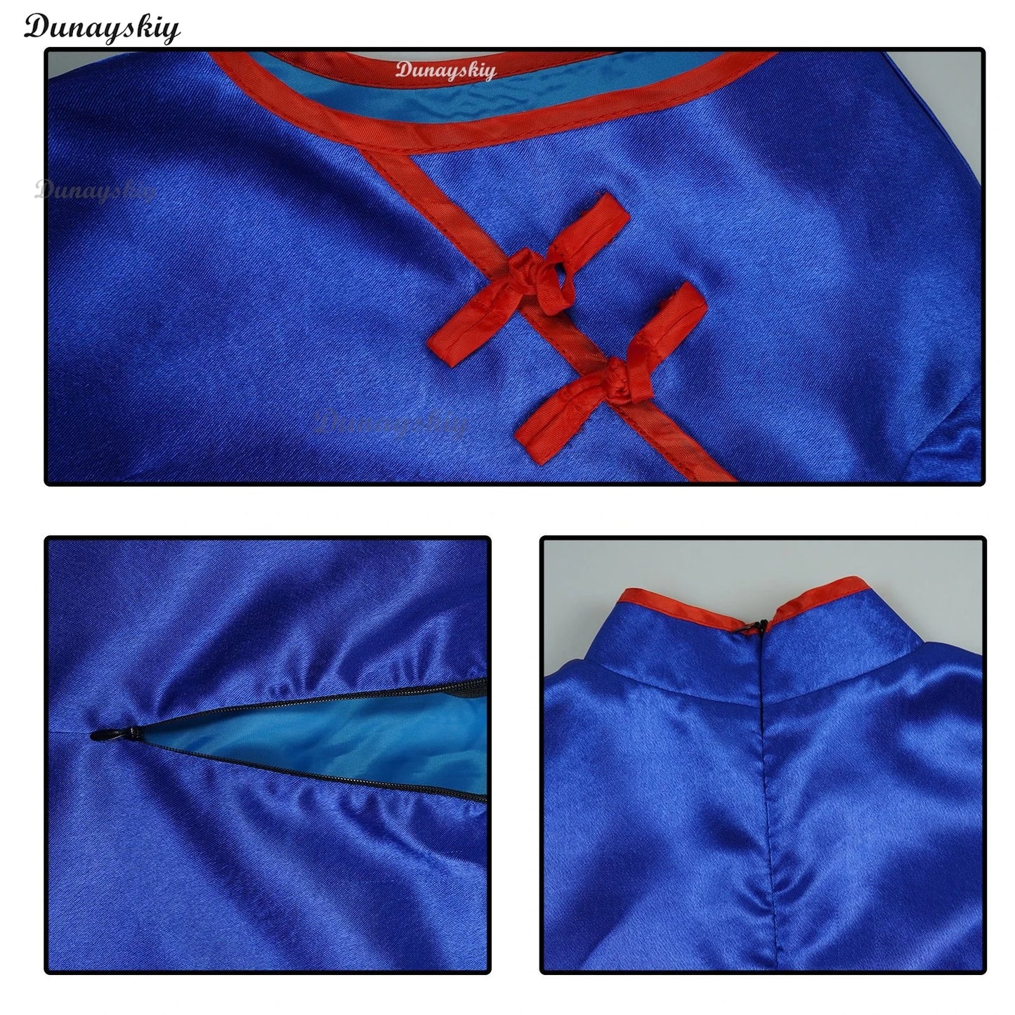 Anime Chichi Cheongsam Son Goku Cosplay Costume Wig Blue Dresses Woman Halloween Carnival Cosplay Chichi Clothes Customized