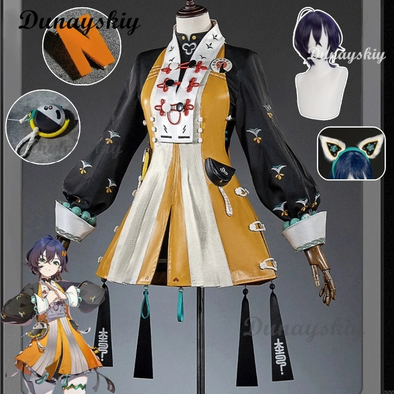 Zenless Zone Zero Belle Cosplay Costume Wig Uniform Outfit For Women Girls Vest Shorts Socks Full Set Delicate Sunlight Carnival