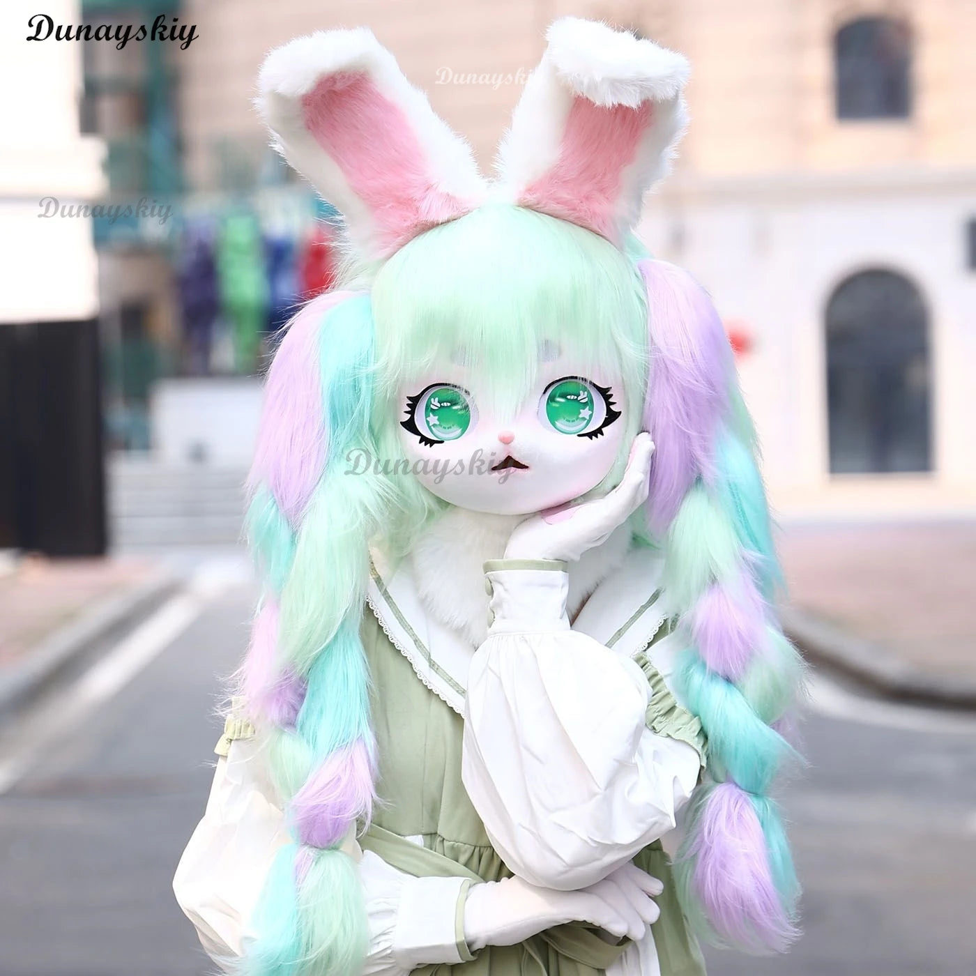 Fursuit Cosplay Headset Furry Rabbit Beast Mask Cosplay Costume Paw Cute Head Base Comiket Furry Kig Kigurumi Animal Cat Costume