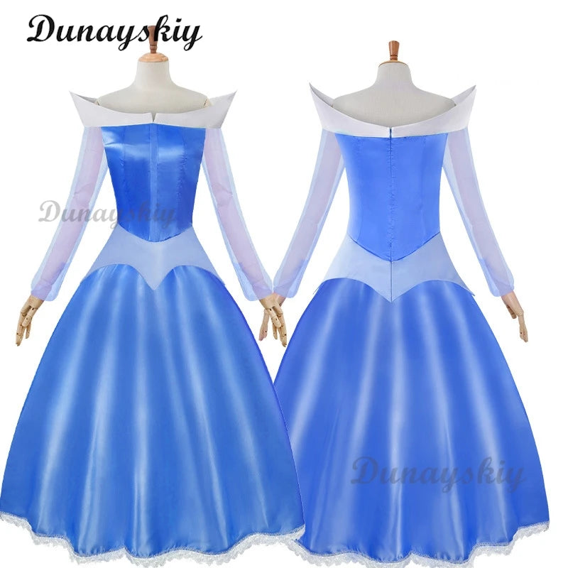 Halloween adult sleeping beauty blue dress Princess Aurora pink dress costume deluded stage dress S- XL accept custom order