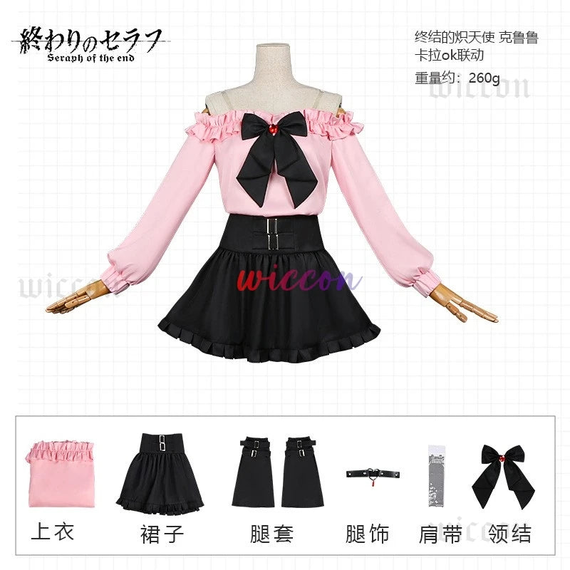 Seraph Of The End Owari no Seraph Krul Tepes Cosplay Costume Anime Wig JK School Uniforms Witch Vampire Dress Headwear Props