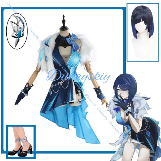 Genshin Impact Yelan Cosplay Yelan Genshin Cosplay Costume Wig Shoes Game Tranquil Banquet Cosplay Halloween Role Play Uniform