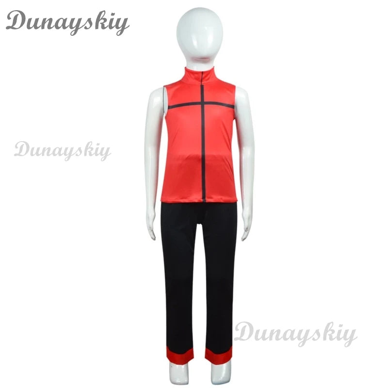 ALASTOR Cosplay Kids Size Hazbbin Anime Cosplay Costume Wig Ears Hotel Accessories Halloween Uniform Men Women Jacket Red Suit