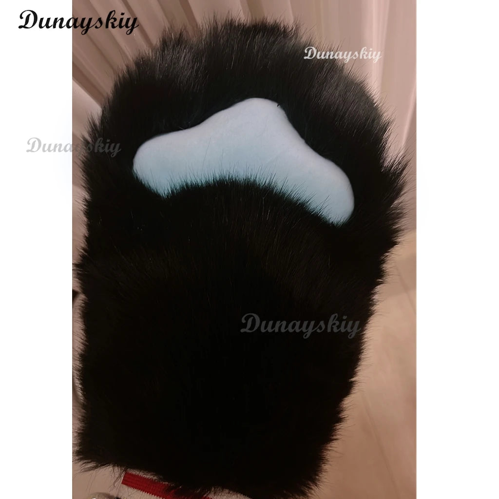 Fursuit Kigurumi Cat Paws Cartoon Plush Furry Cat Cosplay Kig Costume Nail Tiger Claws Full Finger Mittens Story Tell 2pcs