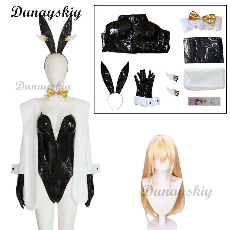 Alice Sexy Bunny Girl Tights Jumpsuits Cosplay Costume Wig NIKKE Goddess of Victory Women Girl Bunny Suit Pink Black White