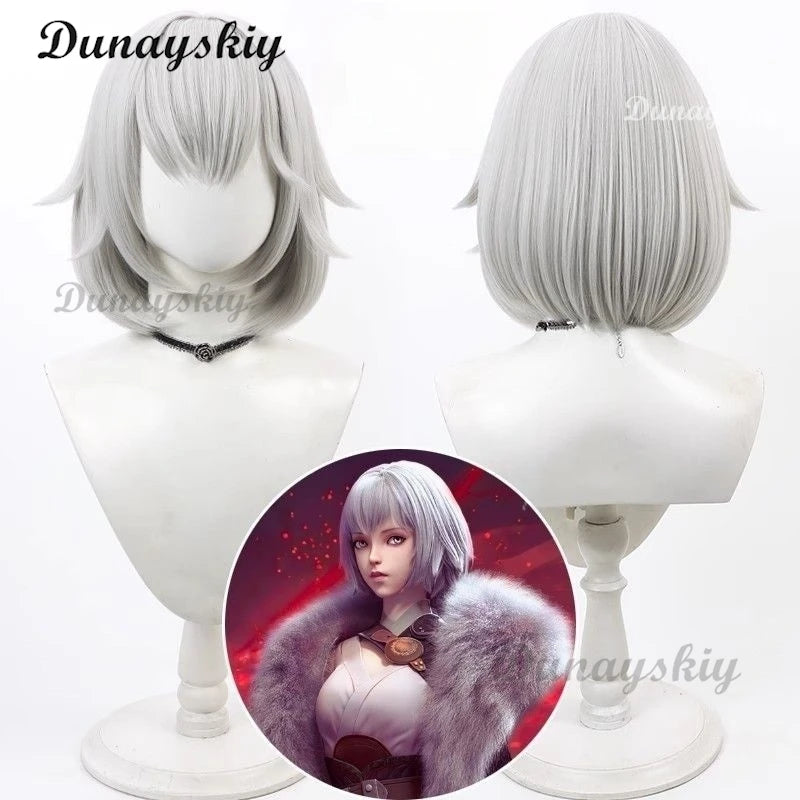 Ling Cage Bai Yuekui Boss Bai Cosplay Wig Short Hair Anime IncarnationRoleplay Party Costume Prop Synthetic Hair Wig+Wig Cap