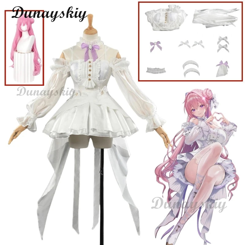 Nikke The Goddess Of Victory Dorothy Cosplay Costume Wig White Princess Dress Role Play Outfits Halloween Carnival Party Uniform