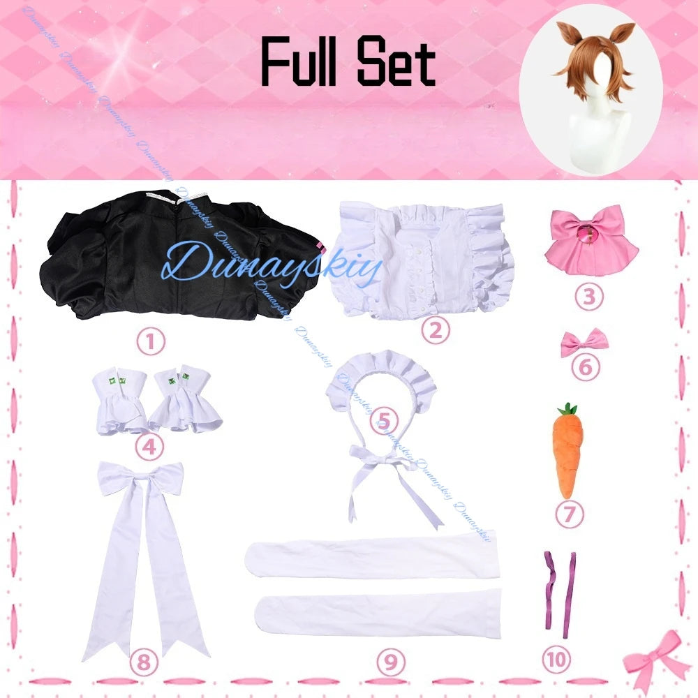 Game Umamusume: Pretty Derby T.M. Opera O Cosplay Costume Wig Pink Maid Dress Woman Sexy Kawaii Christmas Halloween Suit