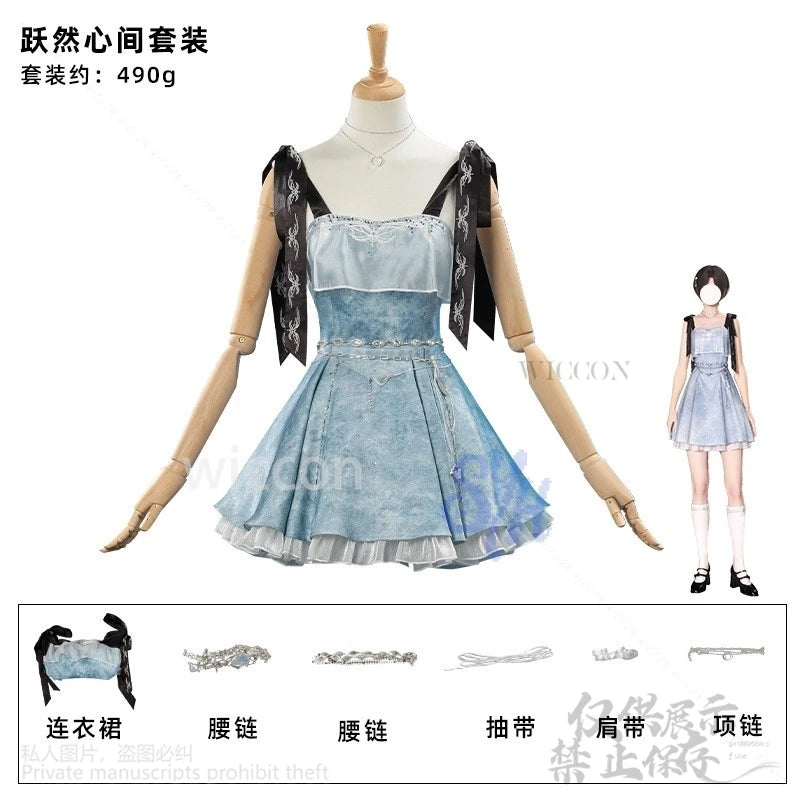 game Love And Deepspace heroine cosplayanime costume Denim Dress blue Sleeveless Vintage Mini Dresses Y2K Halloween customized
