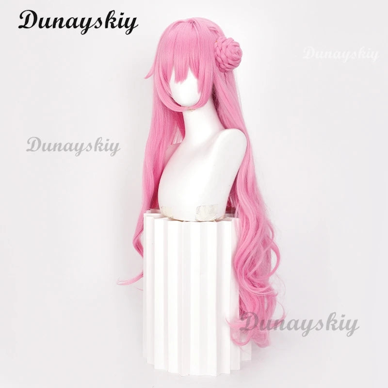 Game Dorothy Doro Goddess of Victory Nikke Cosplay Prop Pink Long Curly Wig Cute Bun HAIR Girl Women Cos Halloween Customized