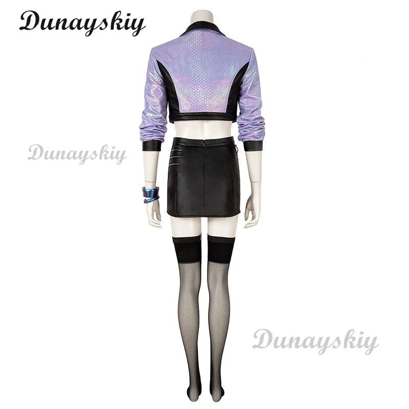 KDA Evelynn Cosplay Costumes Game Agony's Embrace Uniform Dress Wig Halloween Party Role Play Sexy Clothing for Women Customized