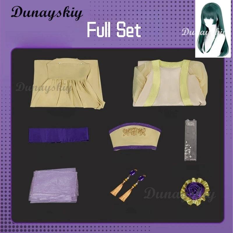 Maomao Cosplay Clothing Yellow Dress Anime S2 Apothecary Diary Costume Wig Adult Women Role Play Fancy Dress Up Party Cos