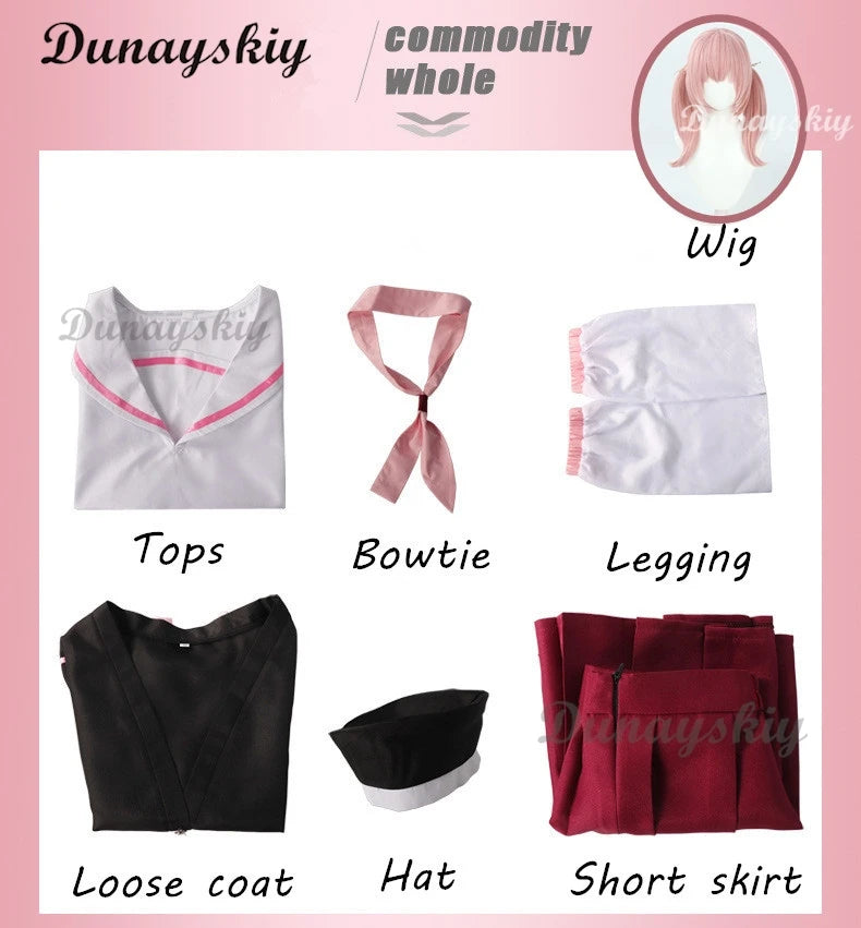 Blue Archive Shimoe Koharu Cosplay Costume Sailor Uniform Suit With Hat Wing Women Girl Halloween Party Outfit Headwear Halo Wig