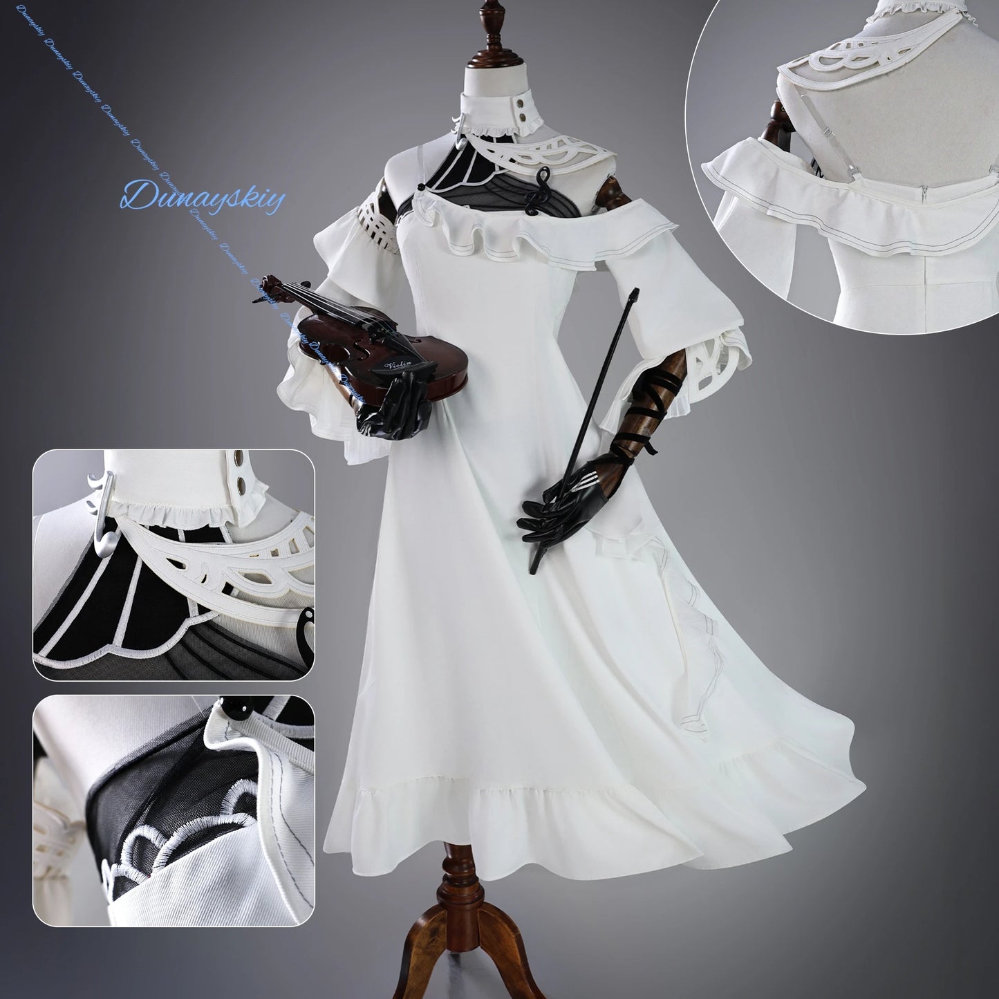 Anime Game Wuthering Waves Phrolova Suit Gorgeous White Dress Uniform Cosplay Costume Wig Halloween Party Outfit Women