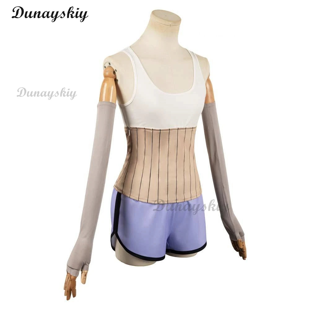 Anime Dandadan Seiko Ayase Cosplay Women Costume Girls Sexy Vest Shorts Sockings Glasses Wigs Set Halloween Xmas Suit Customized