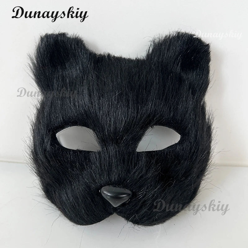 Fluffy Fur Fox Ear Headpiece Tail Cat Claw Glove Headband Necklace Cute Fox Japanese Anime Cosplay Costume Accessory Halloween