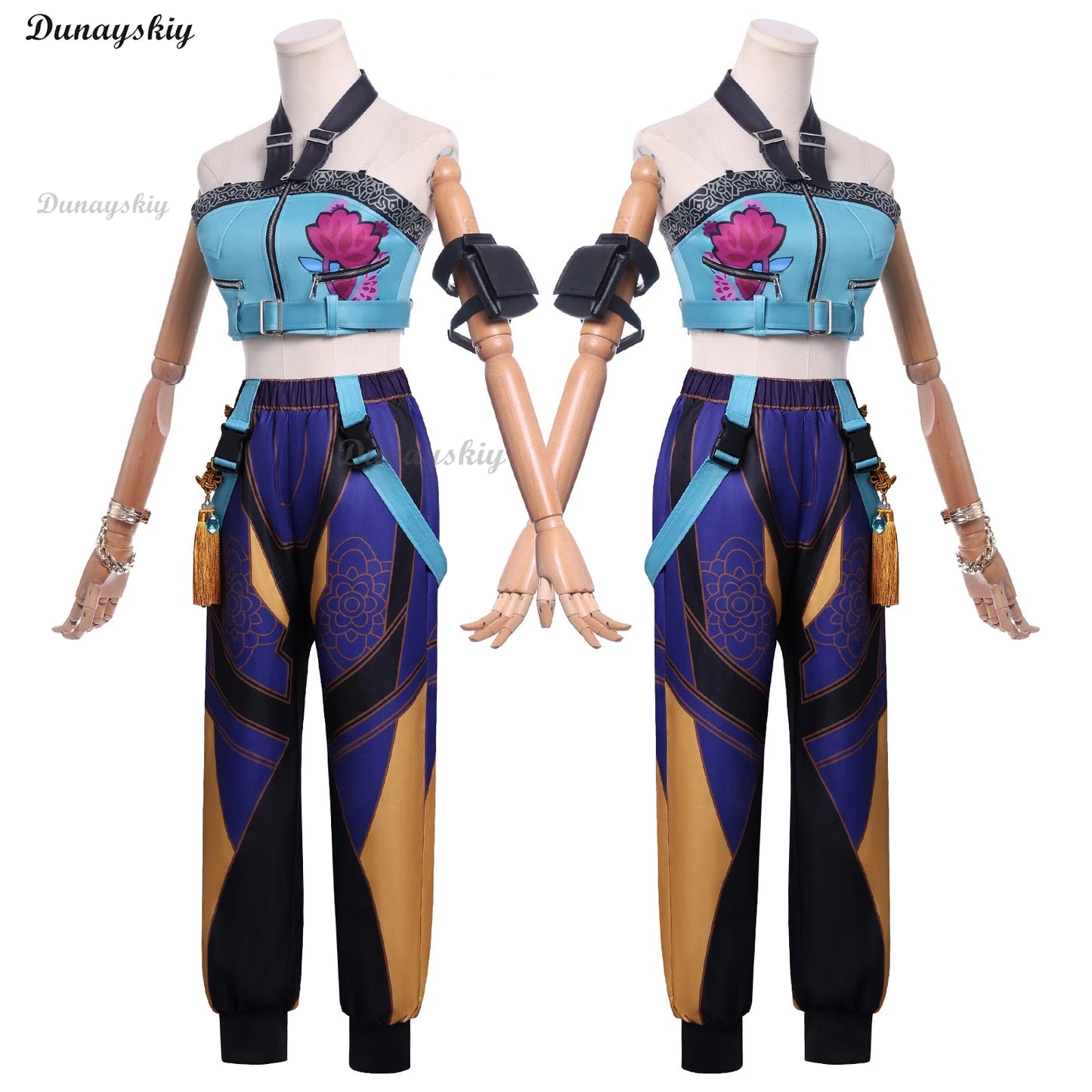 Anime Movie KPop Demon Hunters Zoey Cosplay Costume Uniform Huntrix Rings Earrings Festival Halloween Party for Women Girls Prop