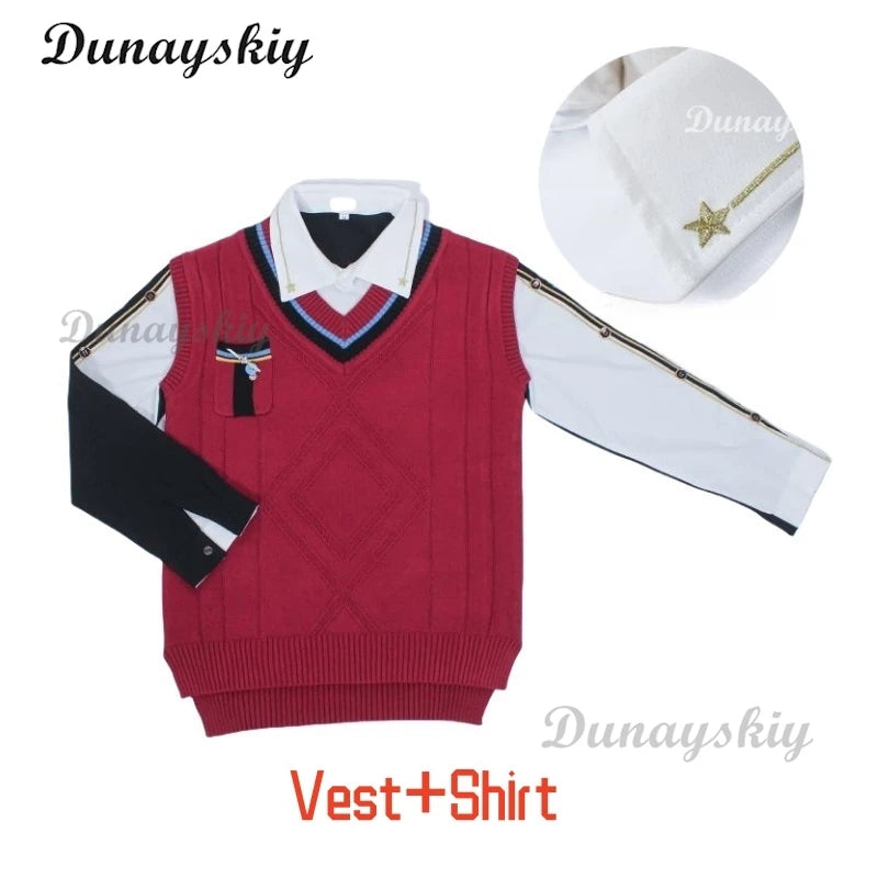 Rafayel Red Sweater Vest Game Love And Deepspace Cosplay Costume Necklace Rafayel Spring Qi Yu Shirt Vest School Uniform Men Top