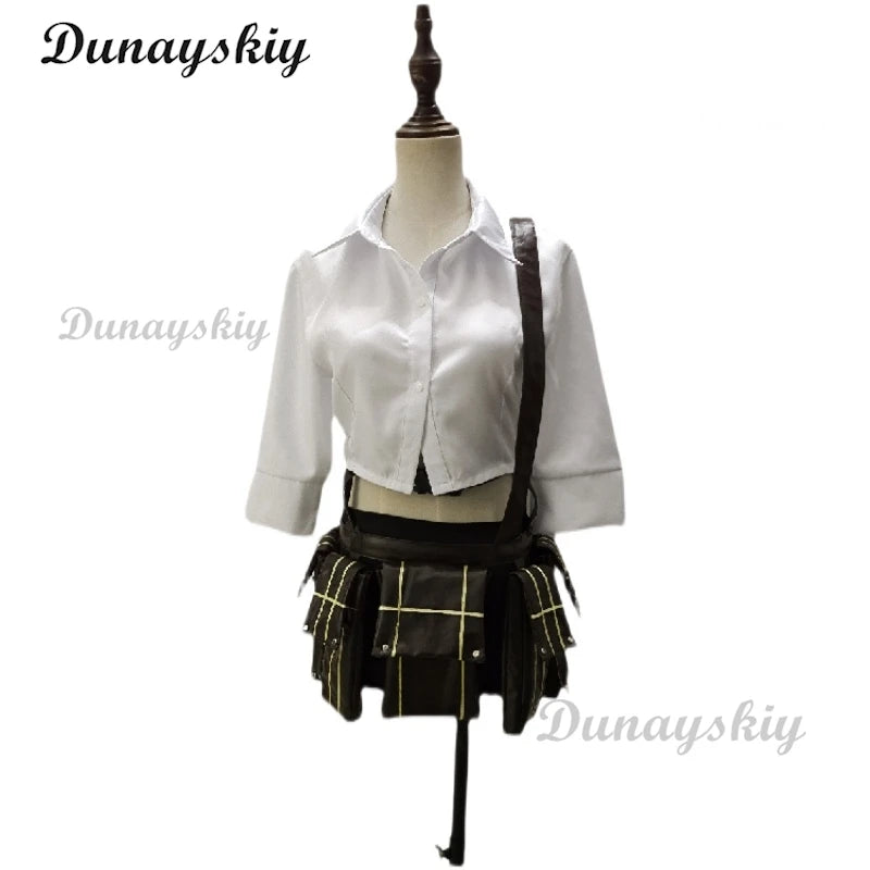 Game Devil Hunter May Cry Lady Cosplay Shirt Costume Wig Skirt Mary Ann Halloween Party Anime Event Roleplaym Suit