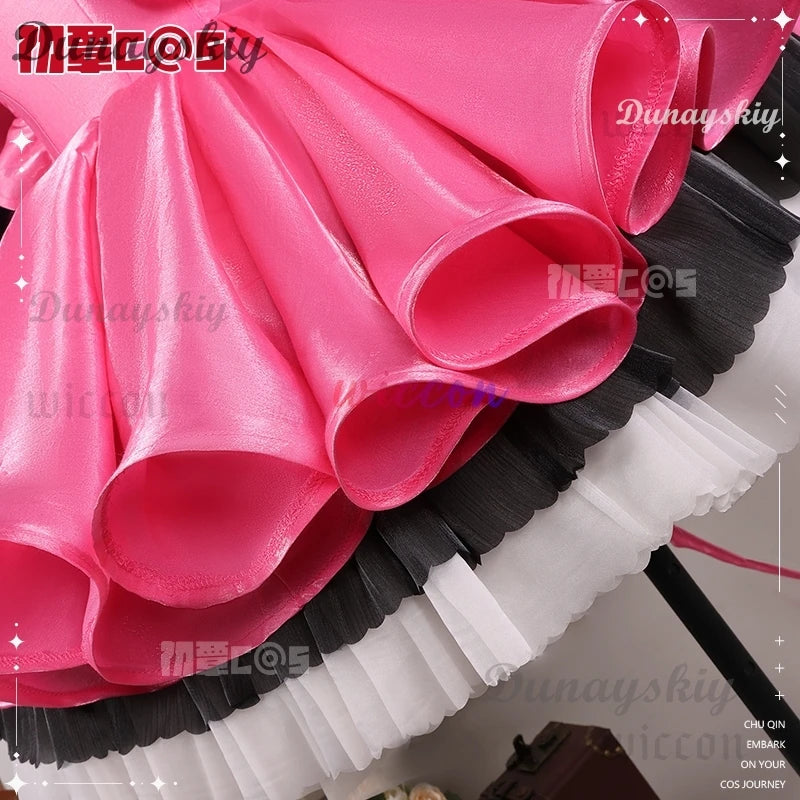 Kinomoto Sakura Cosplay Costume Anime Card Captor Sakura Headwear Women Halloween Cute Black Pink Dress THE THUNDER Ears Tail