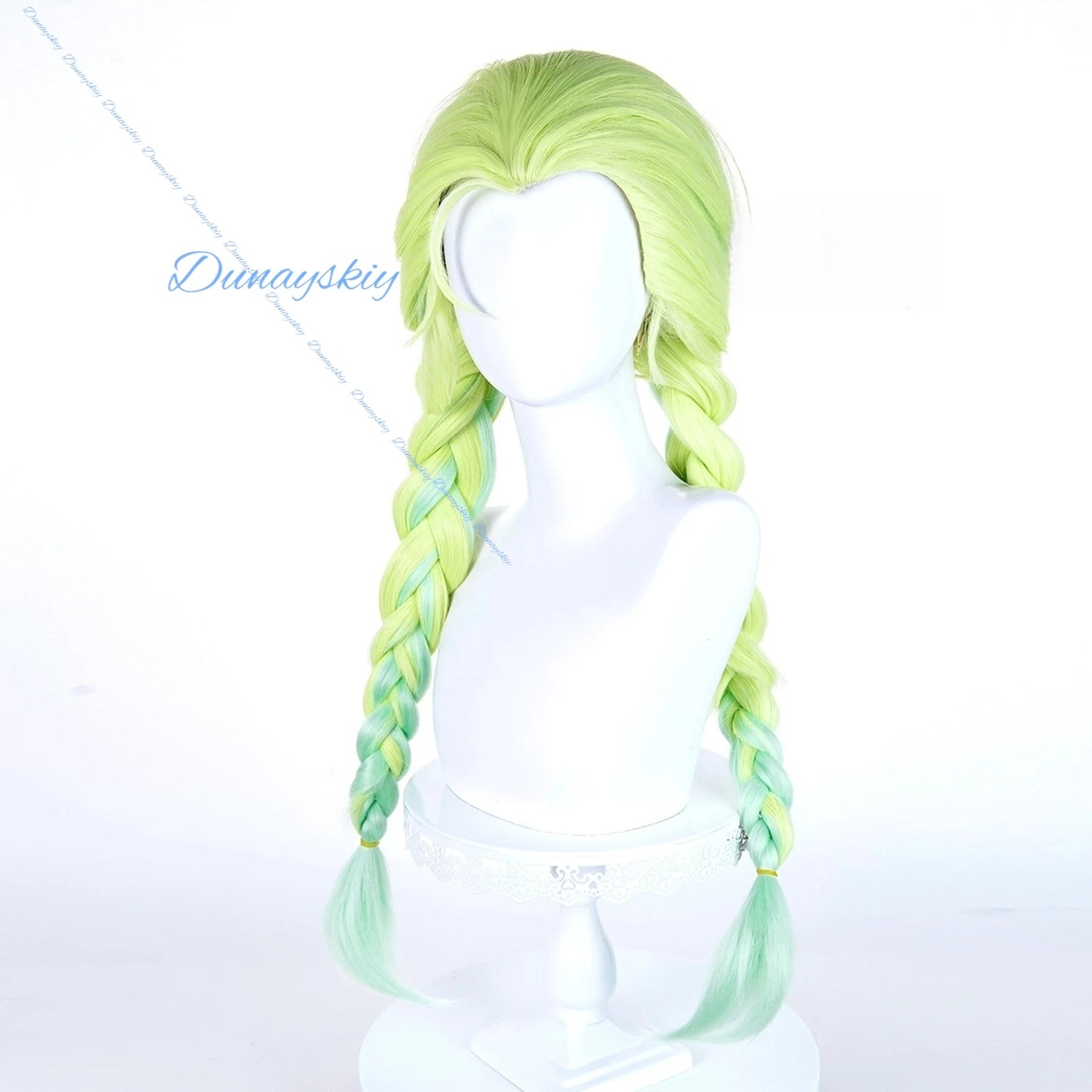Anim New Panty Stocking Gunsmith Bitchhh Cosplay Wig Garterbelt Green Double Braids Hair Halloween Party Women Girls Carnival