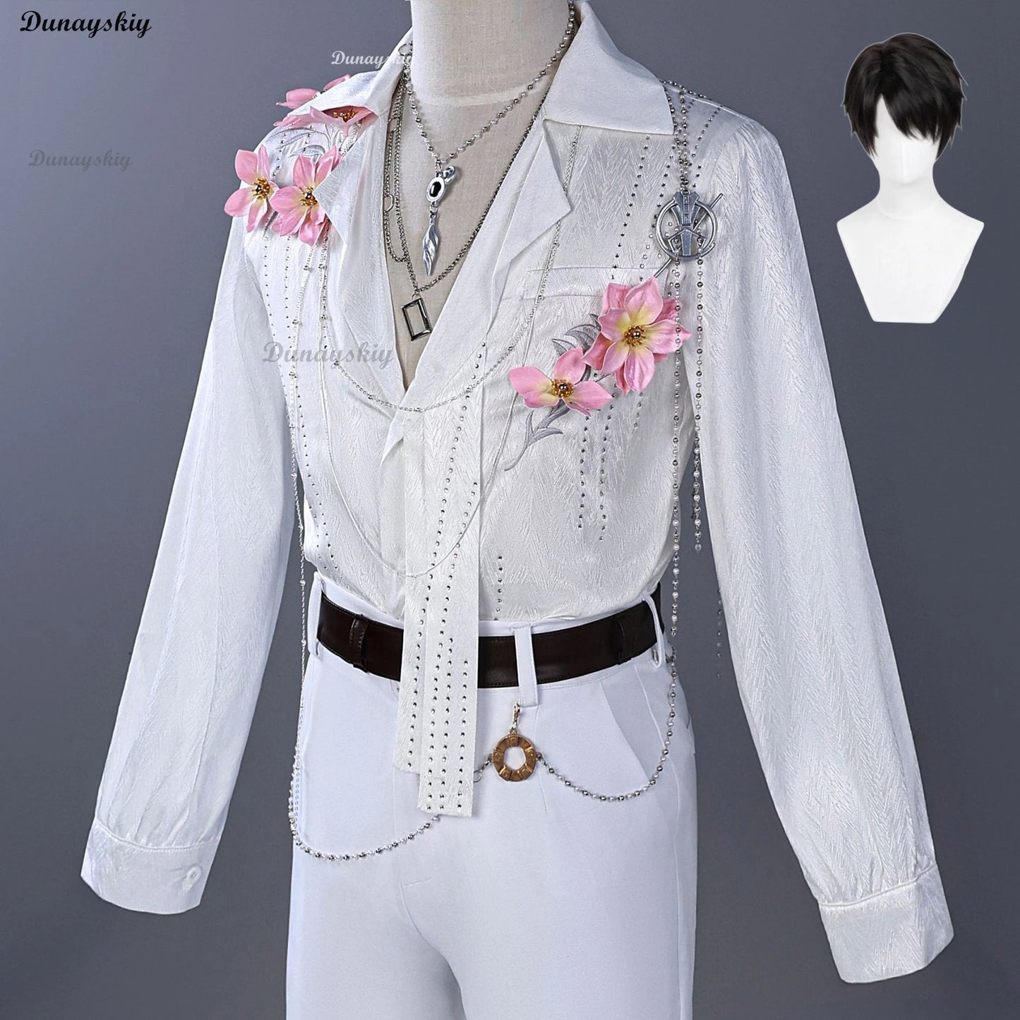 Game Love and Deepspace Zayne Rafayel Qi Cosplay Costume Flower Shirt Pants Fragrant Possession Uniform Halloween Party Prop