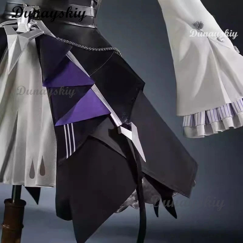 Vivian Cosplay Zenless Zone Zero Costume Wig Black Purple Dress Headwear Full Set For Women Girls Mockingbird Halloween Carnival