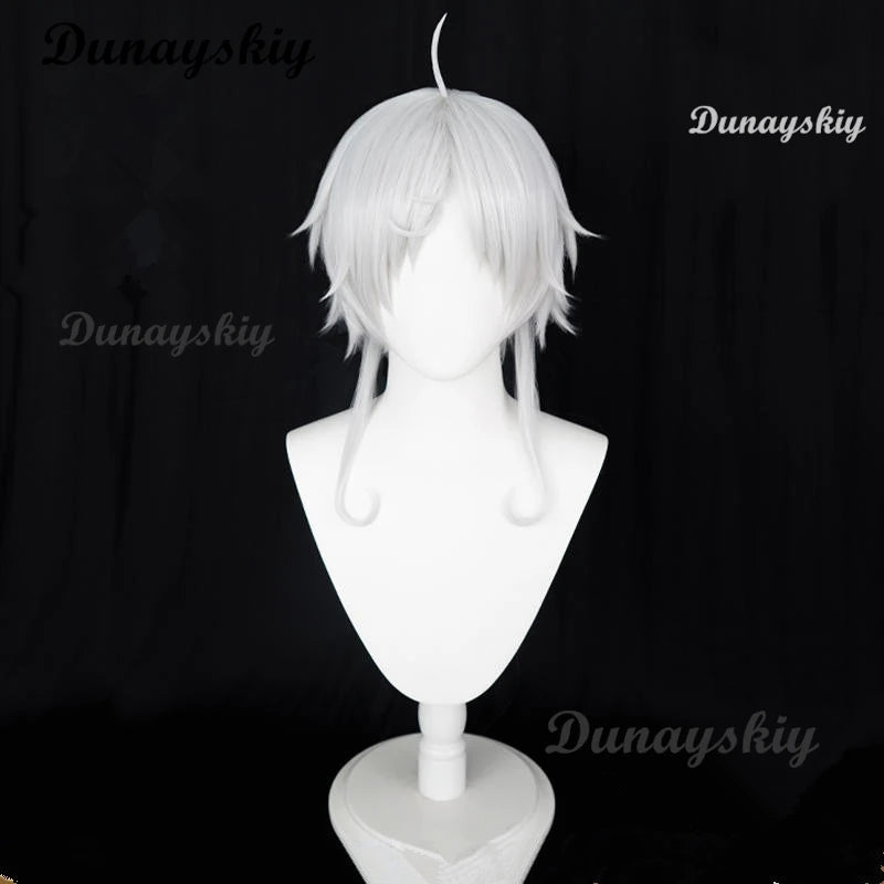 Anime Mushoku Sylphiette Cosplay Wig Tensei 2 Short Gray Hair Fitts Glasses Ears Heat-resistant Fiber Hair+Wig Cap Halloween