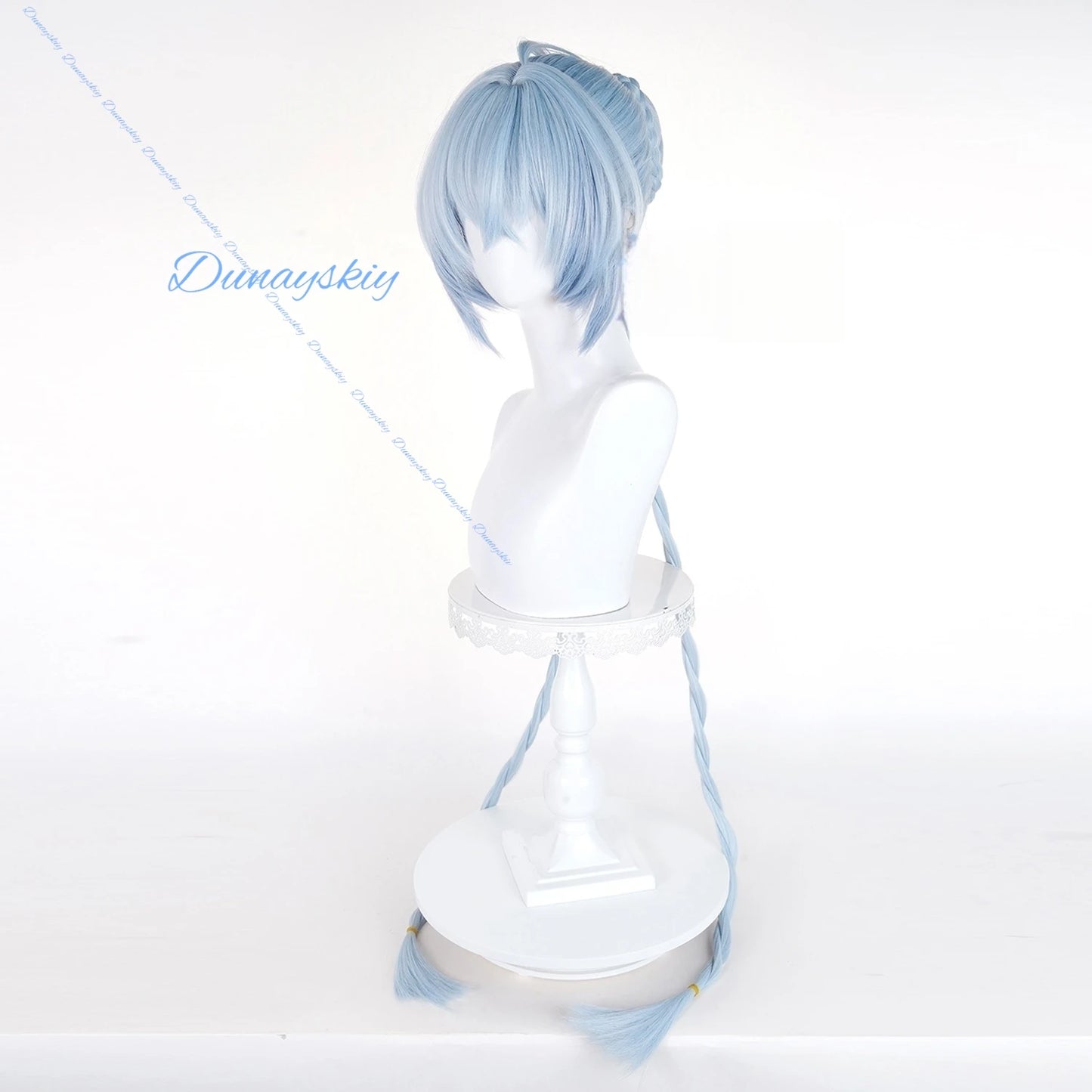 Zenless Zone Zero Lucia Cosplay Wig Prop Long Light Blue Braids Hair Bun Wigs For Women Girls Spook Shack Party Carnival