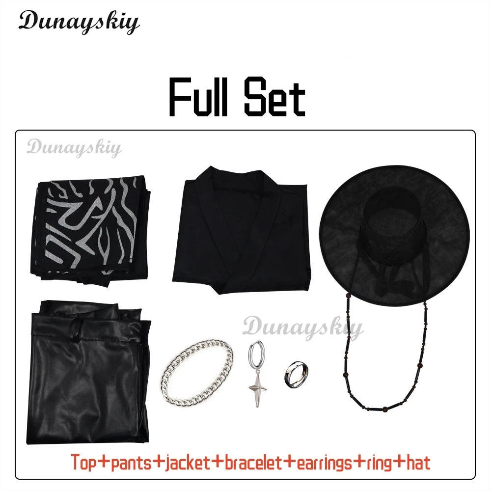 Anime Movie Demon KPOP Saja Boys Jinu Cosplay Costume Your Idol Black Robes Unisex Outfit Halloween Disguise for Adult Outfit