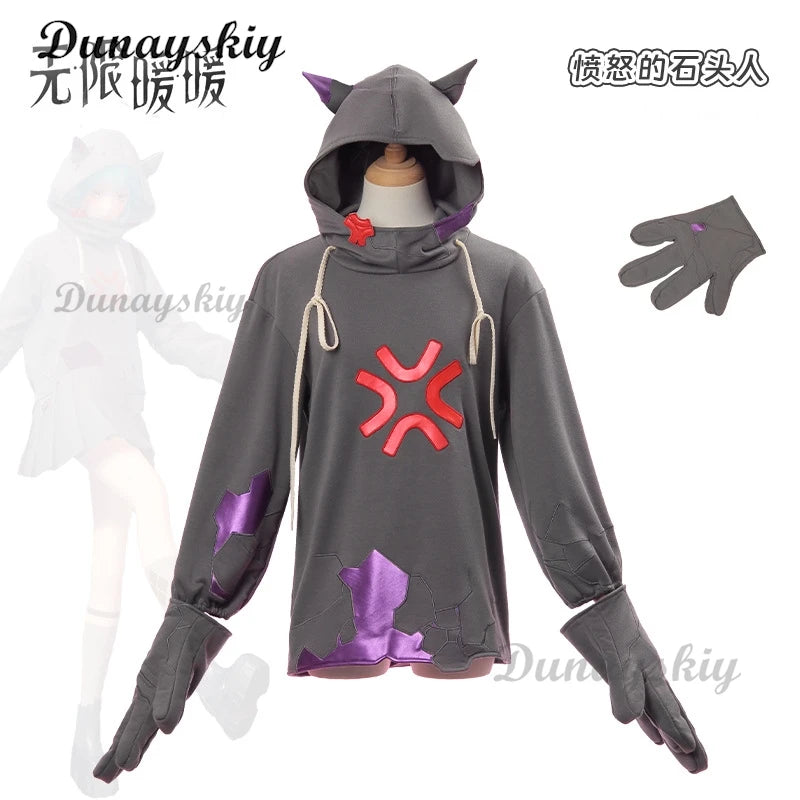 Infinity Nikki Cosplay Costume Wig Grey Hoodie Lolita Set Women Kawaii Girls Sweet Outfit Halloween Party Outfit