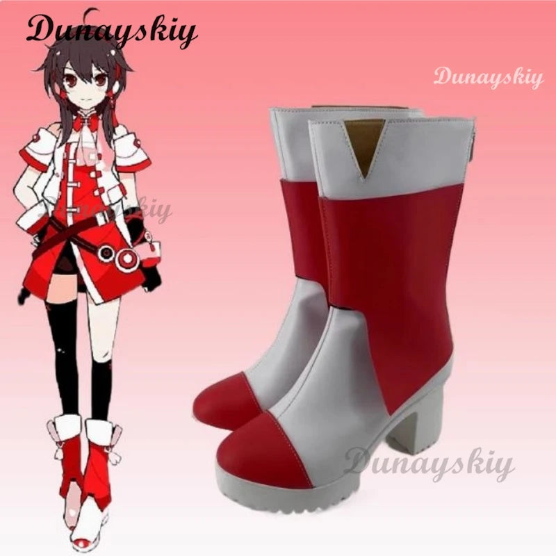 Yuezheng Ling V3 Cosplay Costume Wig For Halloween Christmas Festival Girl Singer Yuezheng Ling Role Play Red Dress