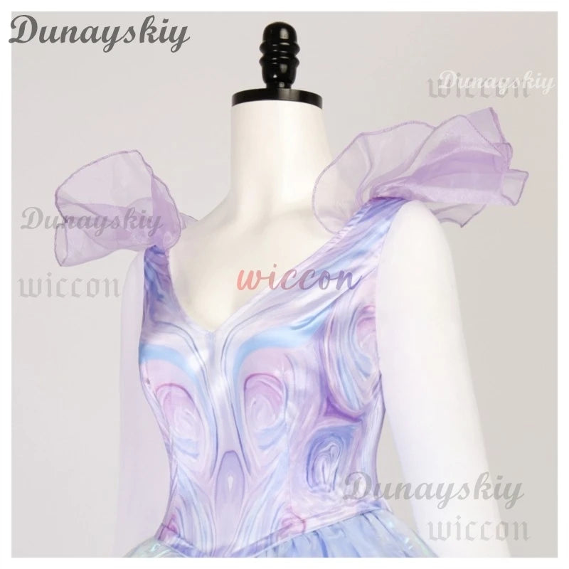 Wicked Glinda Cosplay Costume Glinda Purple Princess Dress Witch Costume For Woman Girl Party Cosplay with Wig Full Set