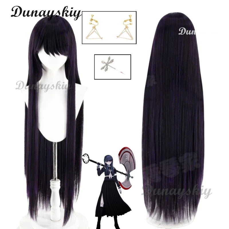 The Hundred Line Sizuhara Hiruko Cosplay Wig Earrings Ear Clips Hairclips Halloween Costume Accessory Props Customized