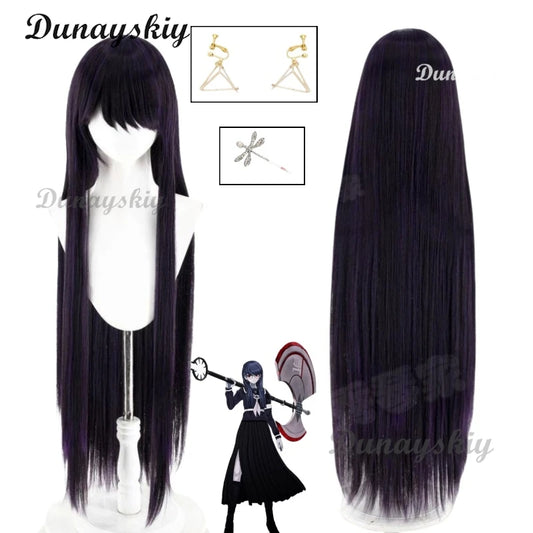 The Hundred Line Sizuhara Hiruko Cosplay Wig Earrings Ear Clips Hairclips Halloween Costume Accessory Props Customized