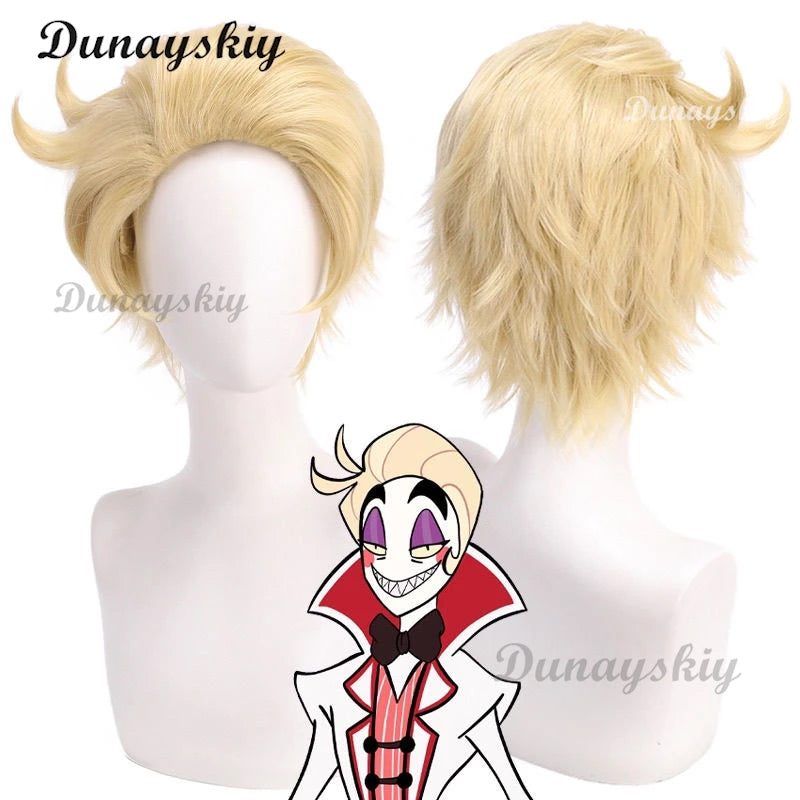Hazzbin Cherry Bomb Wig Anime Cosplay Rainbow Color Hair Hotel Woman Cosplay Pre Crimped Wig Hair Heat Resistant