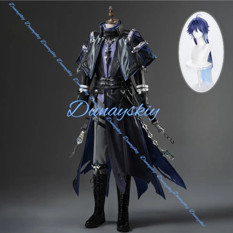 Genshin Impact Kyryll Chudomirovich Flins Cosplay Costume Wig Uniform Props Game Cos Outfit Halloween Party for Women Men