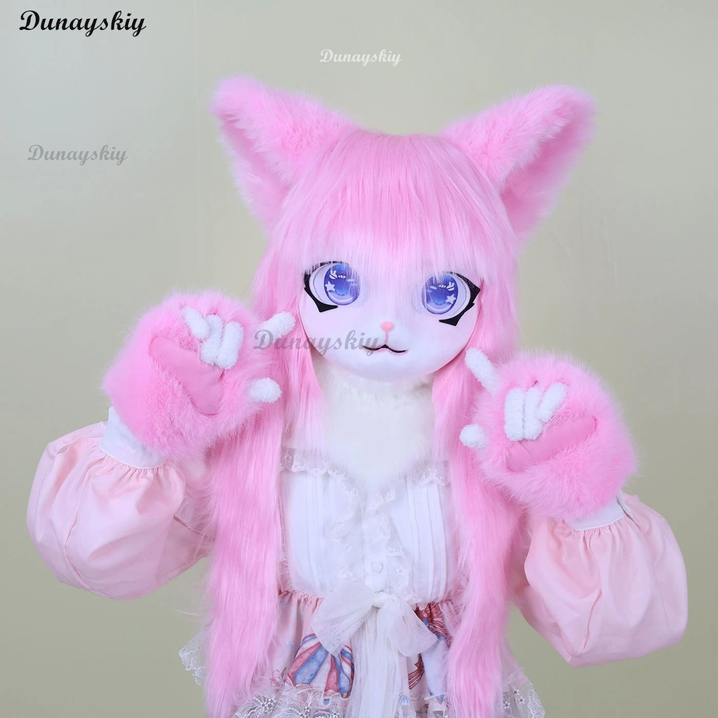 Furry Kigurumi Head Base Cosplay Costume Cat Kig Head Mask Headset Rabbit Doll Party Animal Costume Performance Prop