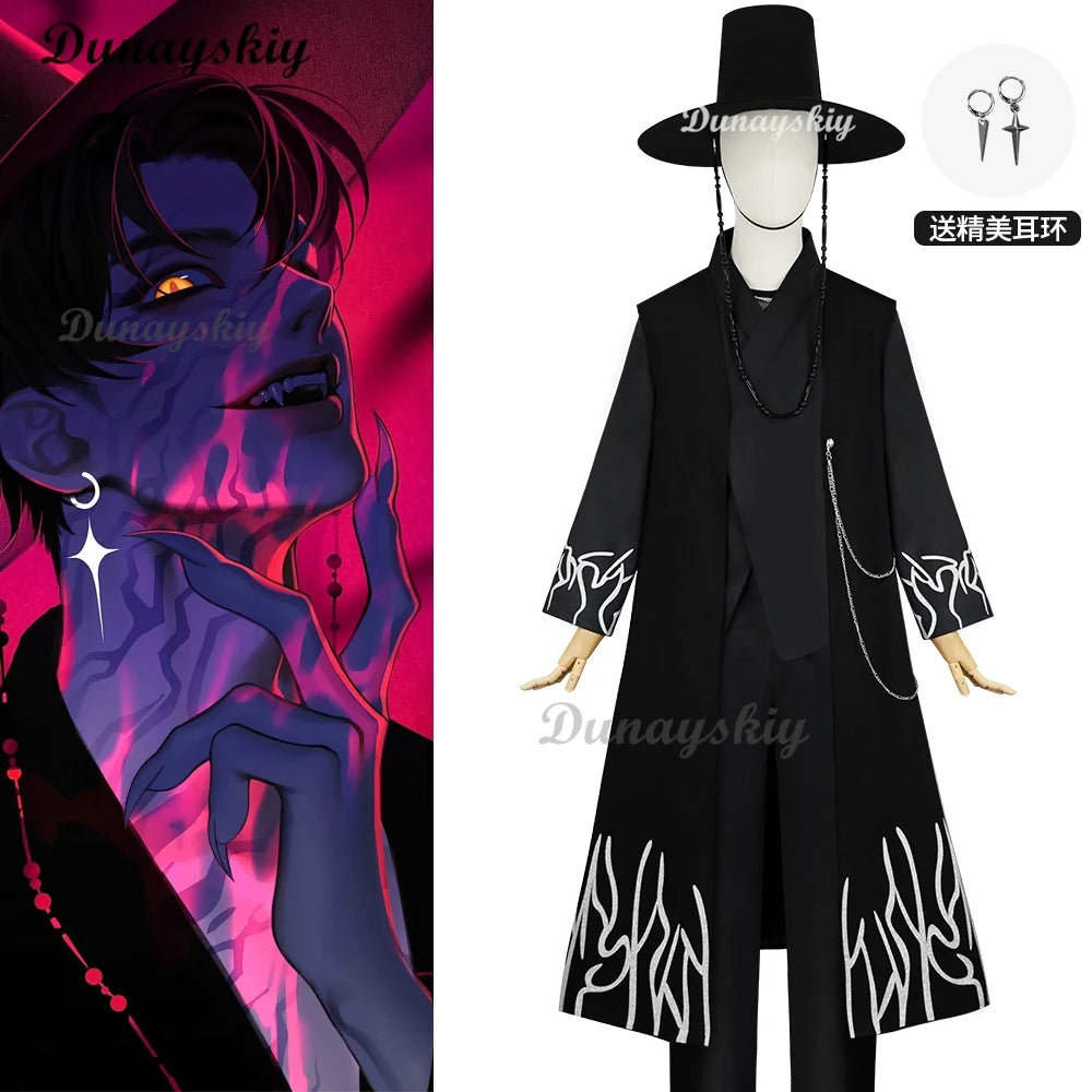 Anime KPop Demon Hunters Jinu Saja Cosplay Costume Saja Boys Black Stage Performance Outfit Baby Saja Halloween Party Women Men