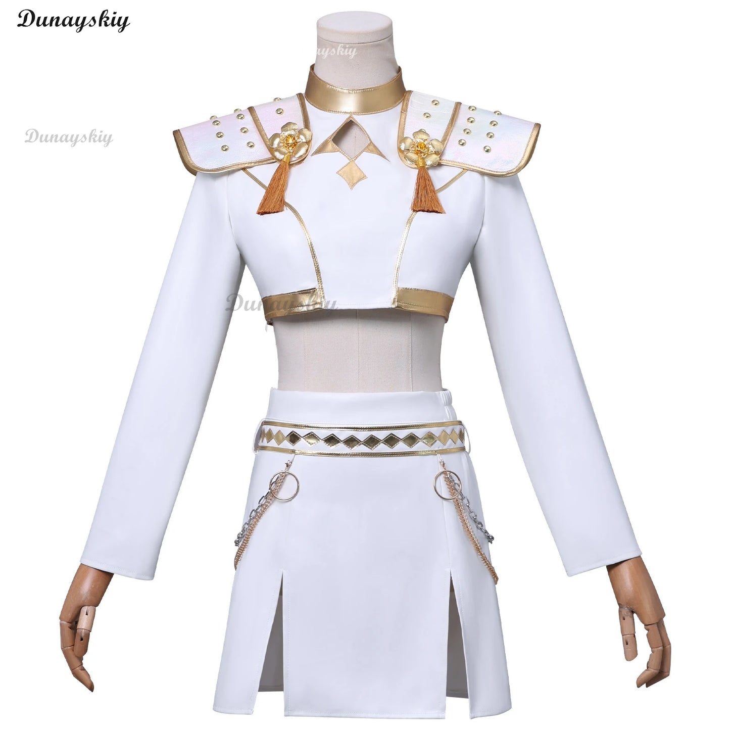 Kpop Demon Hunters Mira Rumi Zoey Heavy Duty Cosplay Costume Wig \ Gothic Futuristic Stage White Performance Outfits Customized