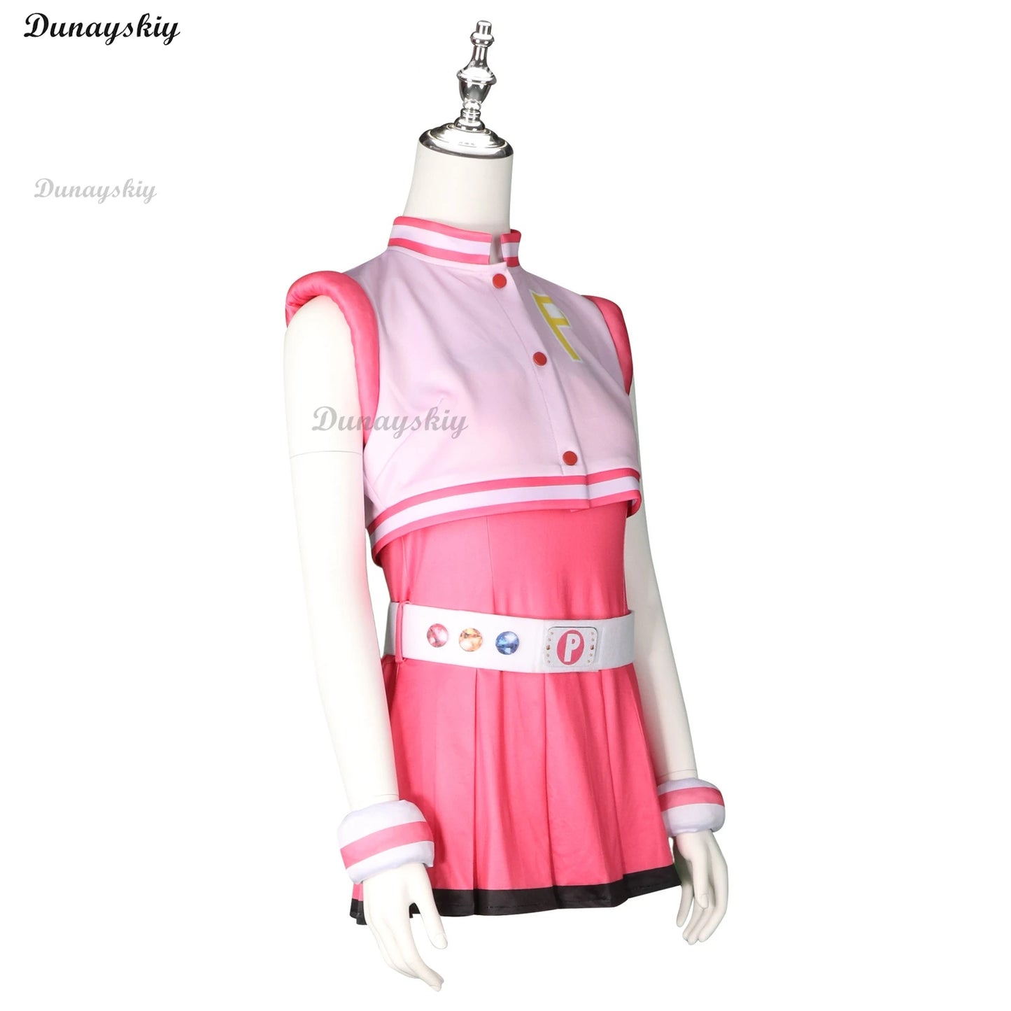 Power Cos Puff Girls Cosplay Costume Hyper Blossom Rolling Bubbles Costume Vest Coat Dress Outfit Hairband Gloves Belt Wig Women