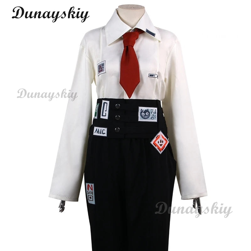 Don Quixote Cosplay Top Pants Coat Game Limbus Company Costume Wig Black Uniform Prop Halloween Carnival Customized