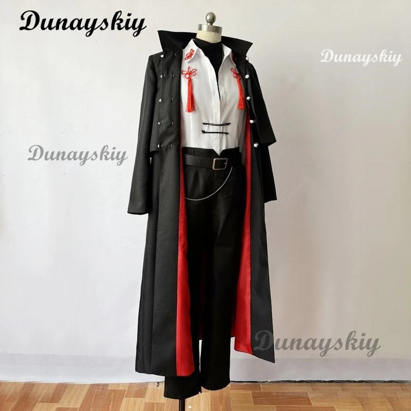 Vein Cosplay Costume Wig Anime Link Click Red Black Suit Top Pant Gradient Braid Hair Glasses Halloween Party Customized