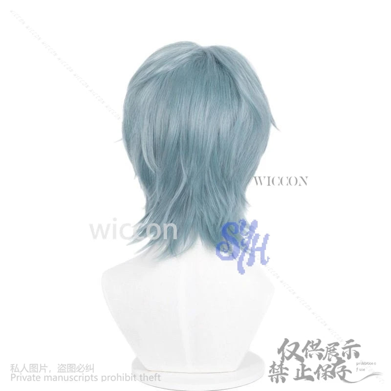 Saja Boy Mystery Cosplay Wigs Anime Movie Demon Purple-gray Synthetic Short Straight Hair Curling Hair Accessories Halloween Cos