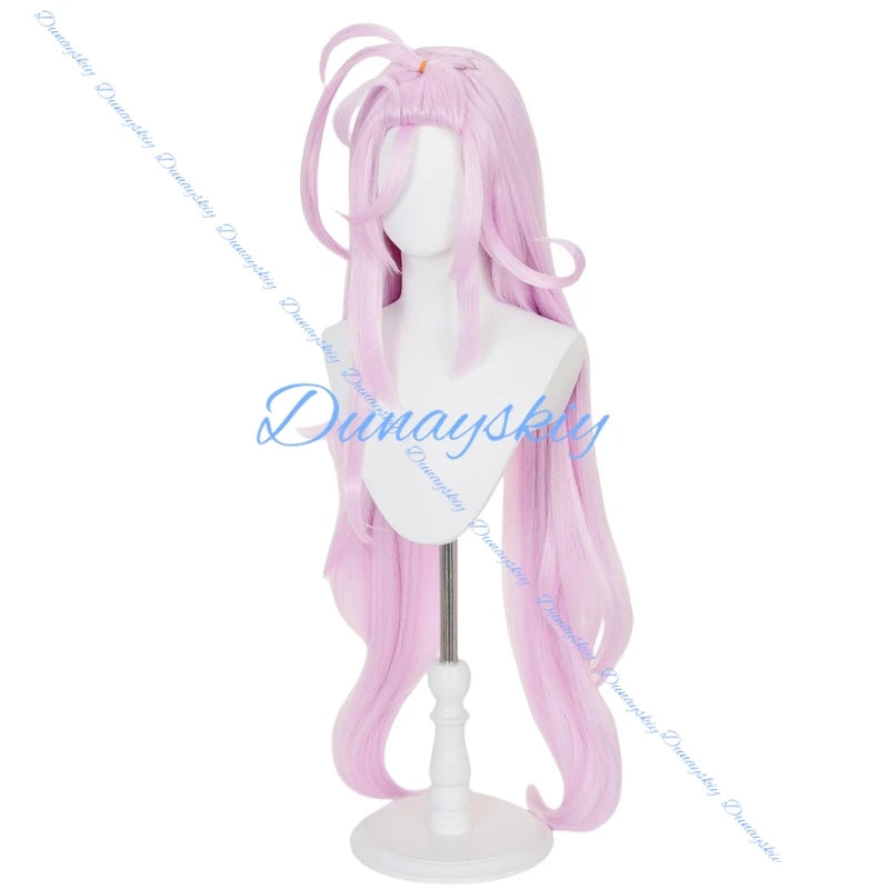 Genshin Impact Aino Cosplay Wig Long Pink Hair Clink-Clank Krumkake Craftshop Heat Resistant Fiber Hair Halloween for Women Girl