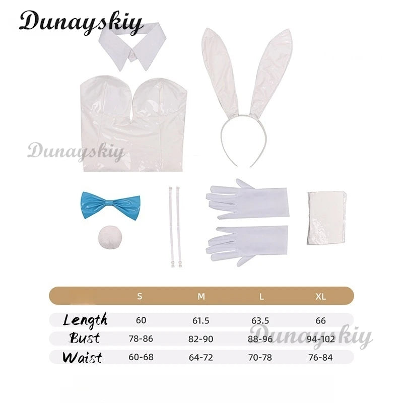 Game Blue Archive Sexy Jumpsuit Cosplay Leather Bodysuit Suit Blue Red Toki Bunny Girl Halloween Clothes Customized