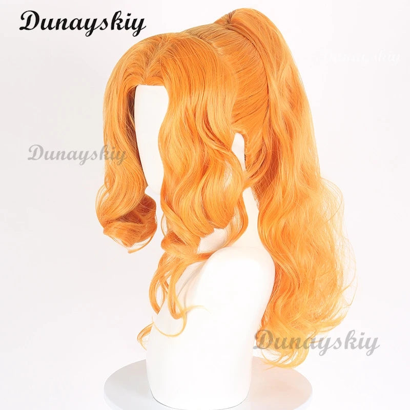 Dazzle Adagio Cosplay Wig Anime Cosplay Orange Heat Resistant Synthetic Hair Prop Halloween Party Play Outfit for Women