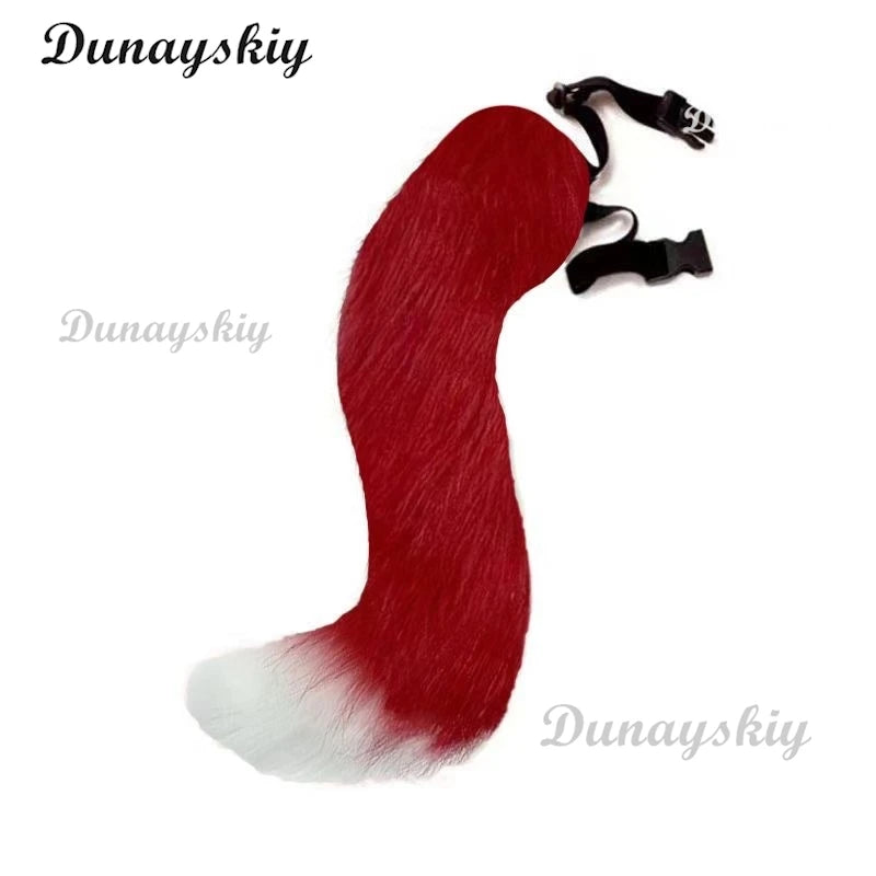 Fluffy Fur Fox Ear Headpiece Tail Cat Claw Glove Headband Necklace Cute Fox Japanese Anime Cosplay Costume Accessory Halloween