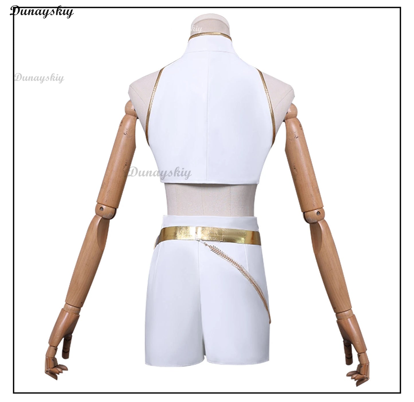 Rumi KPop Demons Cosplay Hunter White Costume Wig Women Girls Cartoon Fantasia Vest Shorts Chain Belt Outfits Halloween Carnival