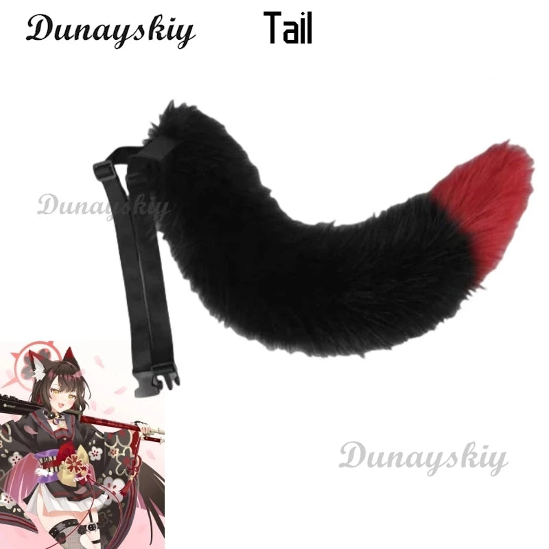 Anime Game Blue Archive Kosaka Wakamo Cosplay Costume Wig Japanese Kimono Lolita Dress Mask Woman Sexy Lovely Halloween Suit